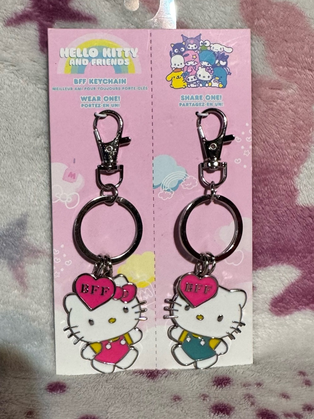 Hello Kitty BFF Keychain Duo - Pink & Teal Accents